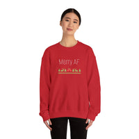 Merry AF Ugly Sweater, Holiday Apparel, Funny Christmas Gift, Unisex Sweatshirt