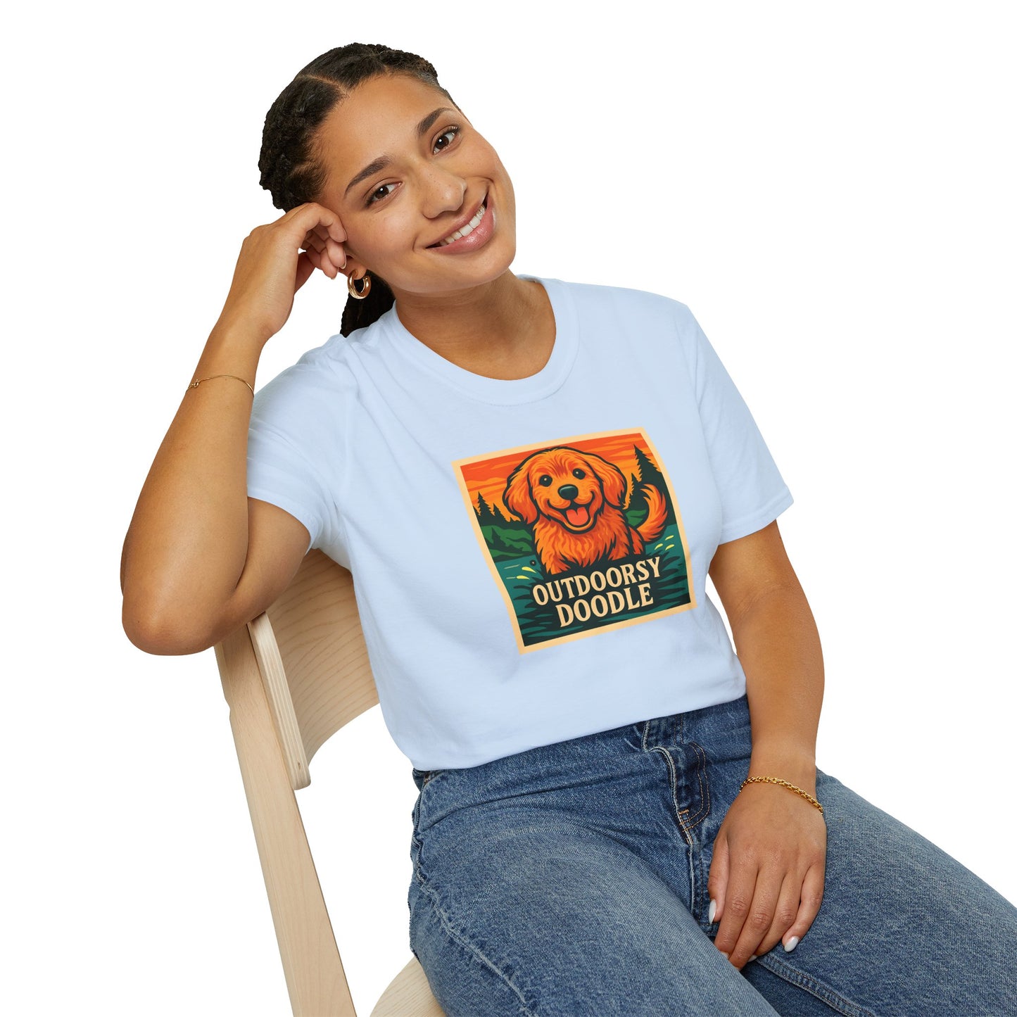 Outdoorsy Doodle, Adventure Dog T-Shirt, Pet Lover Gift, Casual Wear, Nature Lover Tee, Dog Owner Apparel, Doodle Art Shirt