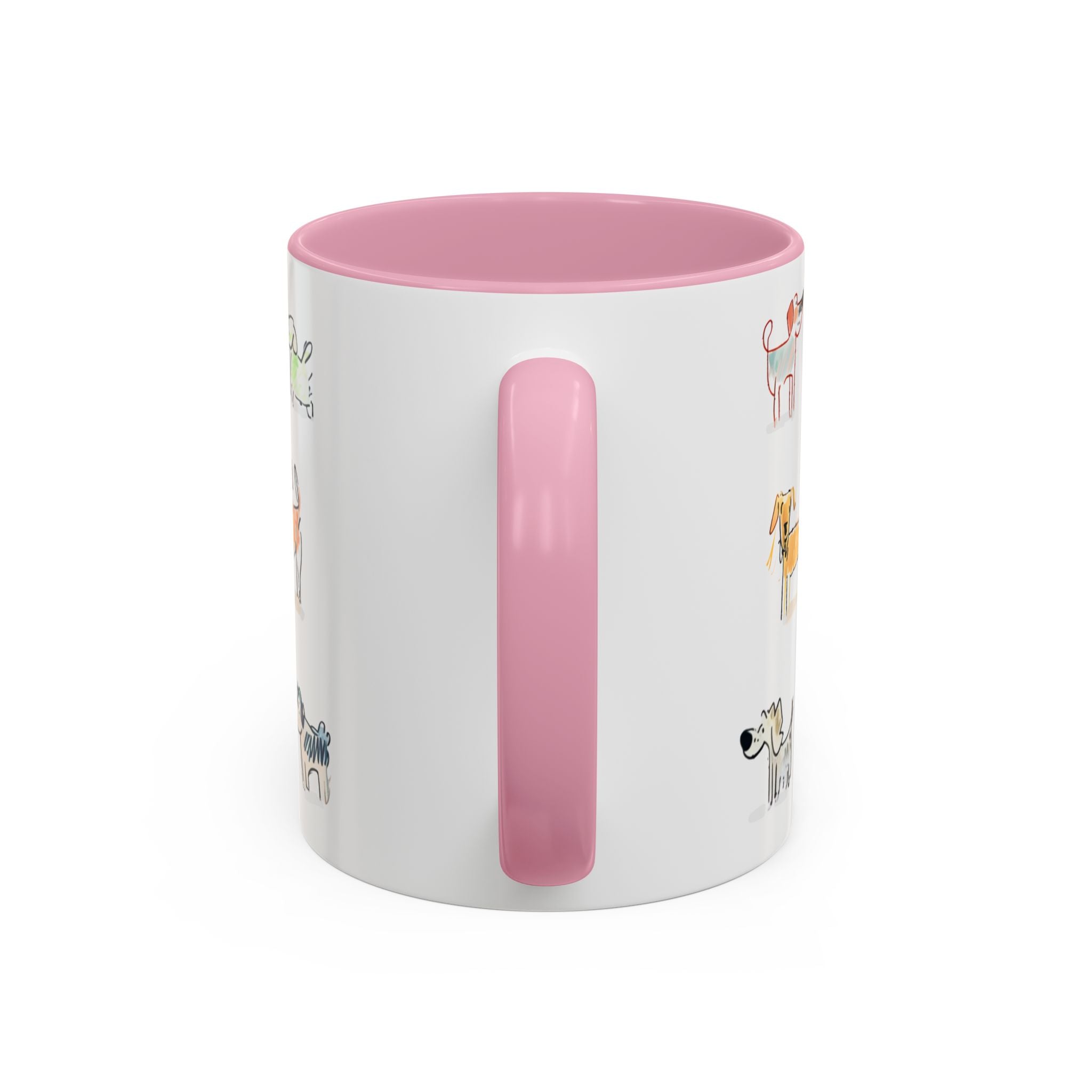 Colorful Doodle Dog-Themed Mugs, Cute Animal Mug, Pet Lover Gift, Coffee Cup, Dog Parent Present