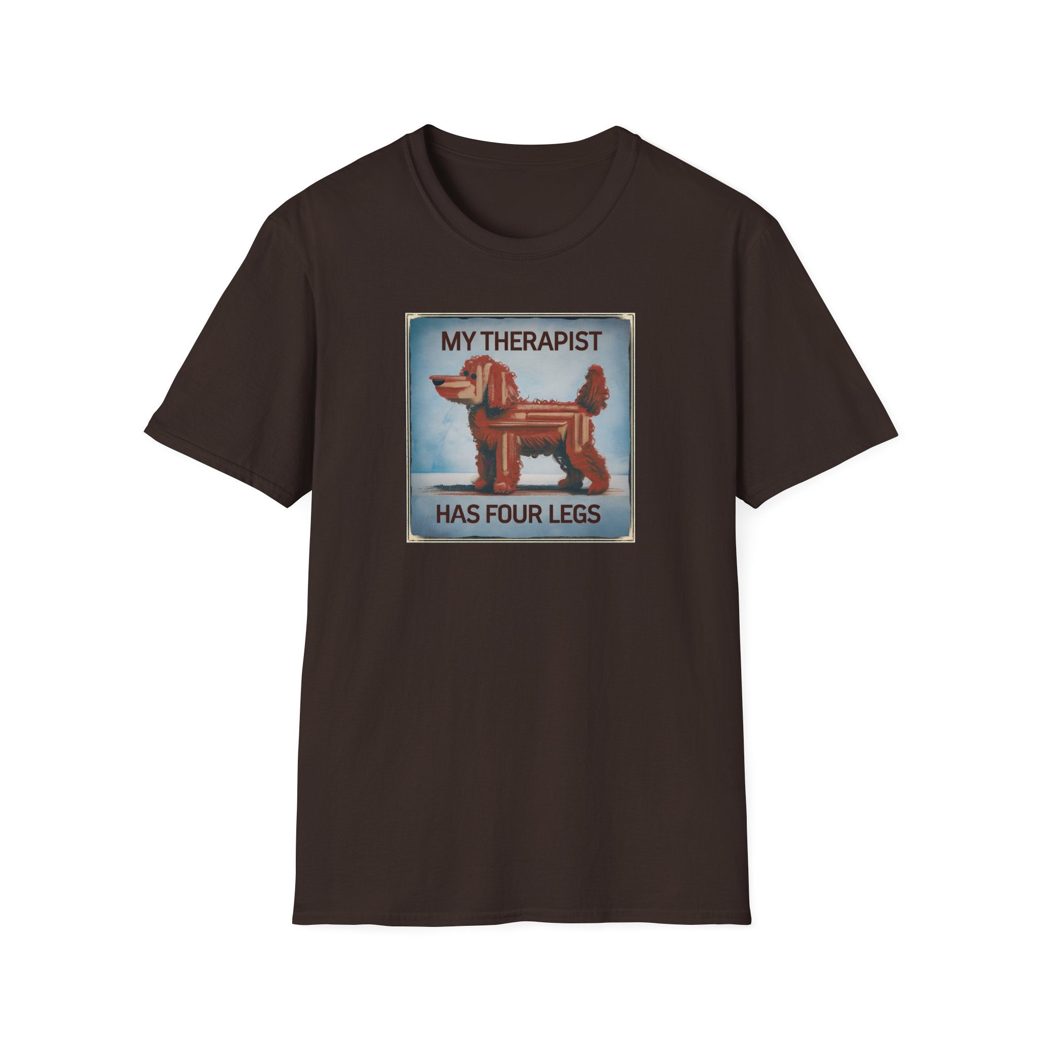 My Therapist Has Four Legs, Funny Dog Lover T-Shirt, Pet Owner Gift, Casual Wear, Dog Mom Shirt, Humorous T-Shirt