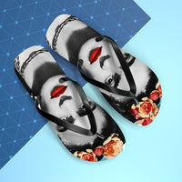 Frida Kahlo With Flowers Poster Artwork Flip-Flops