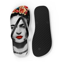 Frida Kahlo With Flowers Poster Artwork Flip-Flops