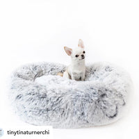 Mr. Peanut's 28" OrthoPlush® Pet Bed - Snowflake White Two Tone