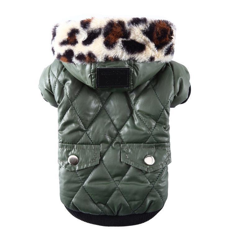 Cozy Canine Couture: Stylish Autumn And Winter Fur Collar Dog Coat