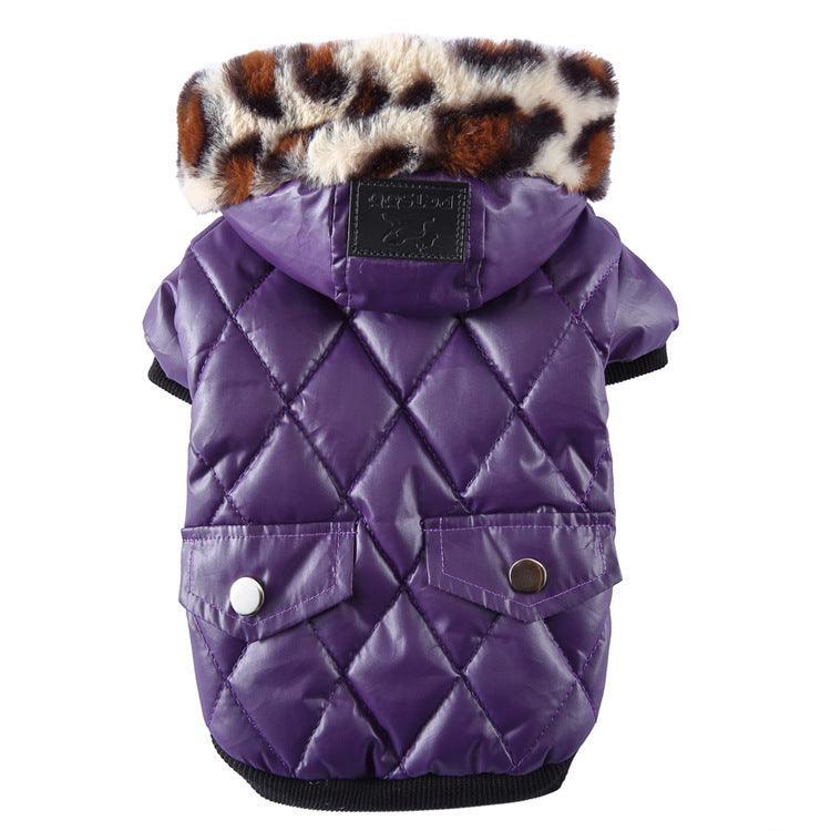 Cozy Canine Couture: Stylish Autumn And Winter Fur Collar Dog Coat