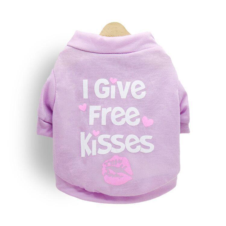 Cute Canine Couture: Printed Cotton Jersey Small Dog Pet T-Shirt