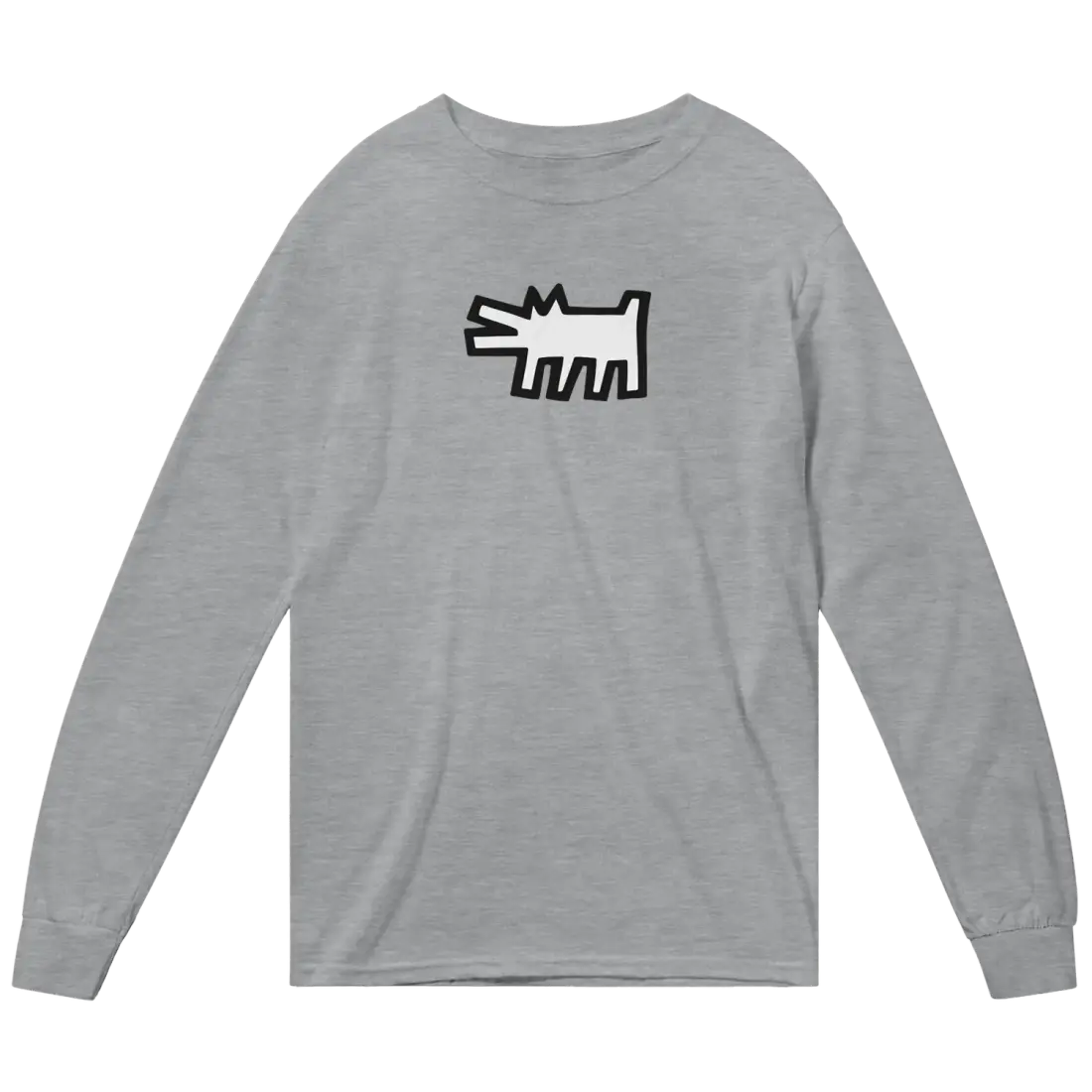 Haring's - The Barking Dog Icon, 1990 Street Art Long Sleeve Shirt