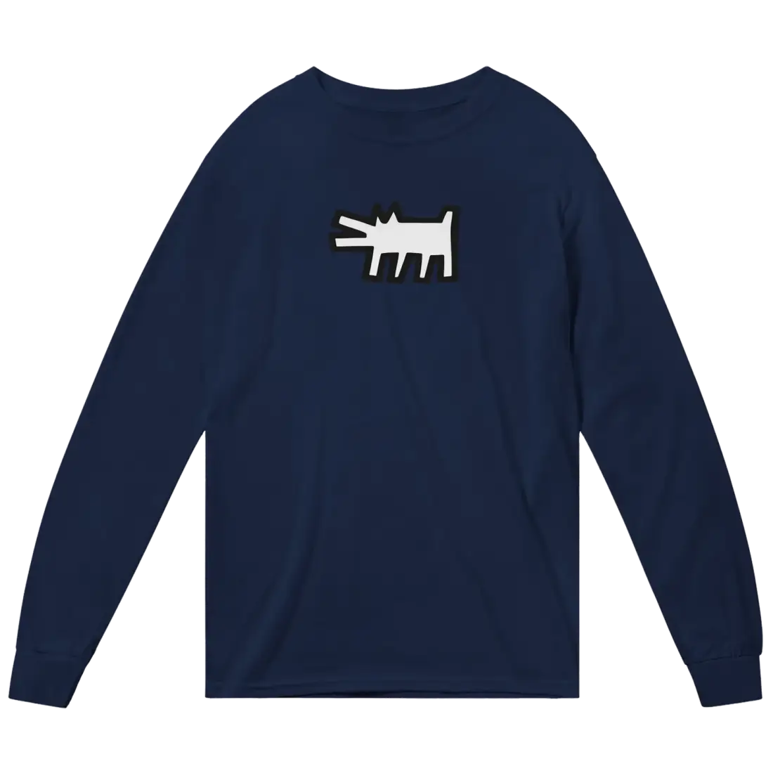 Haring's - The Barking Dog Icon, 1990 Street Art Long Sleeve Shirt
