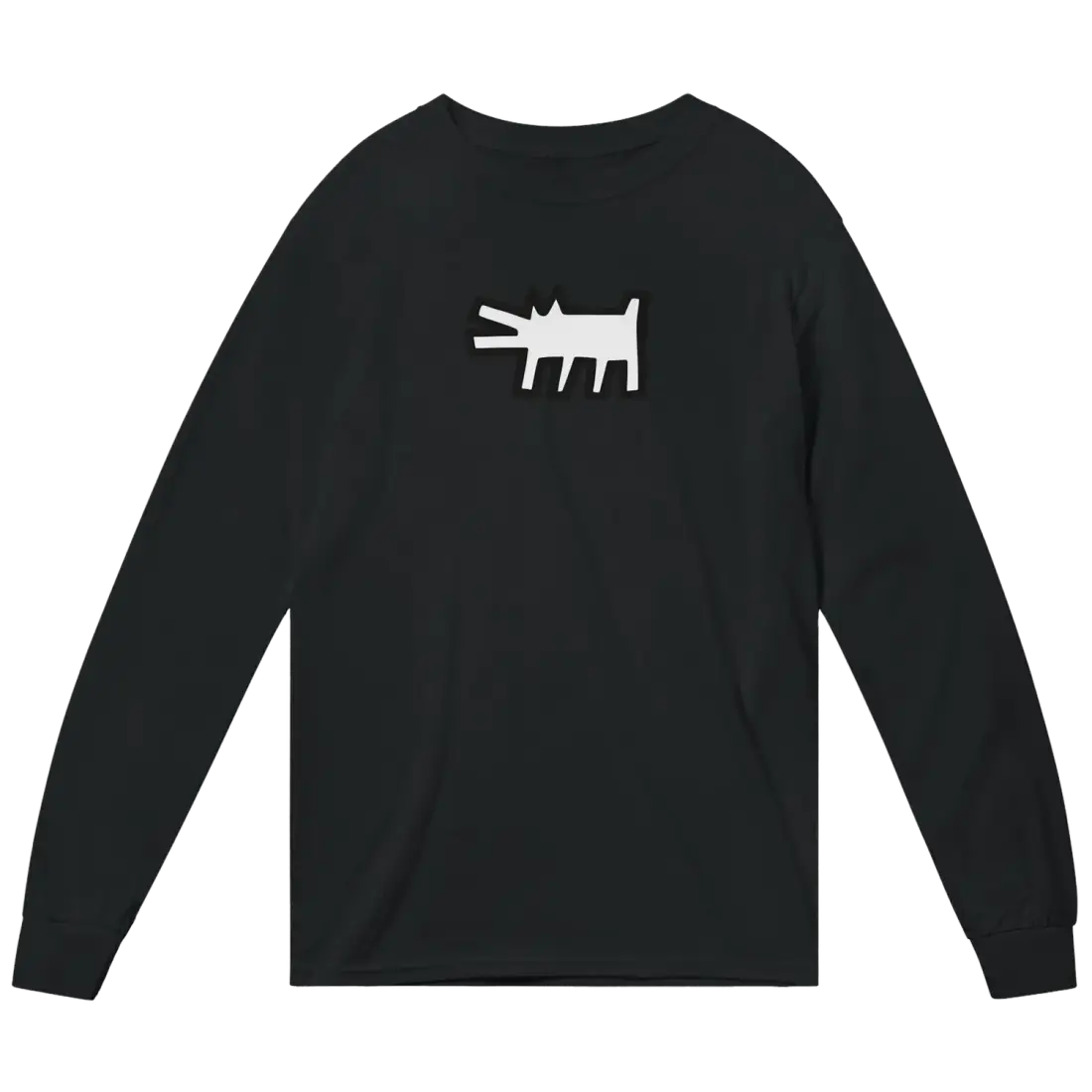 Haring's - The Barking Dog Icon, 1990 Street Art Long Sleeve Shirt