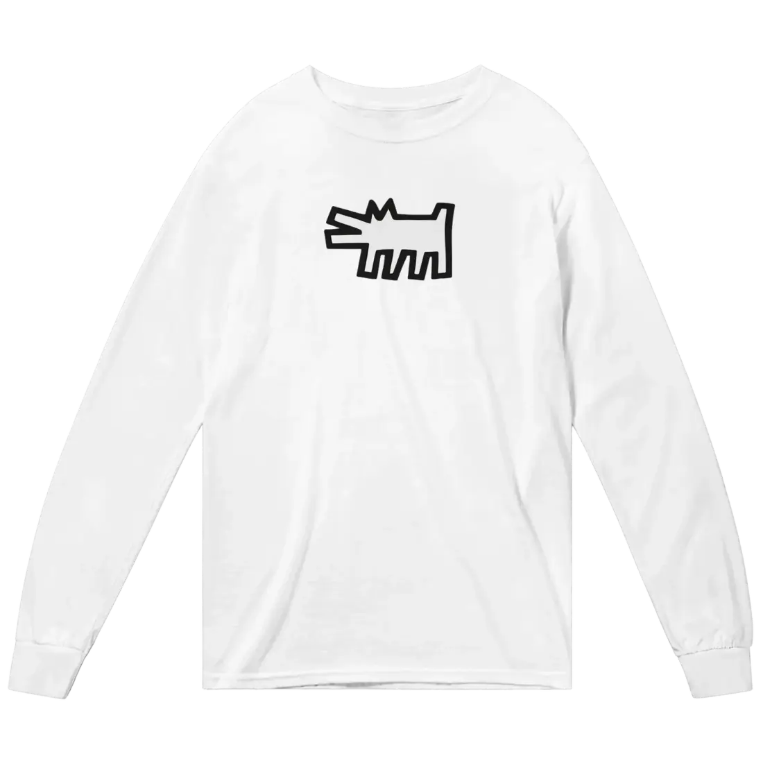 Haring's - The Barking Dog Icon, 1990 Street Art Long Sleeve Shirt