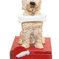 Goldendoodle with Bone Ornament