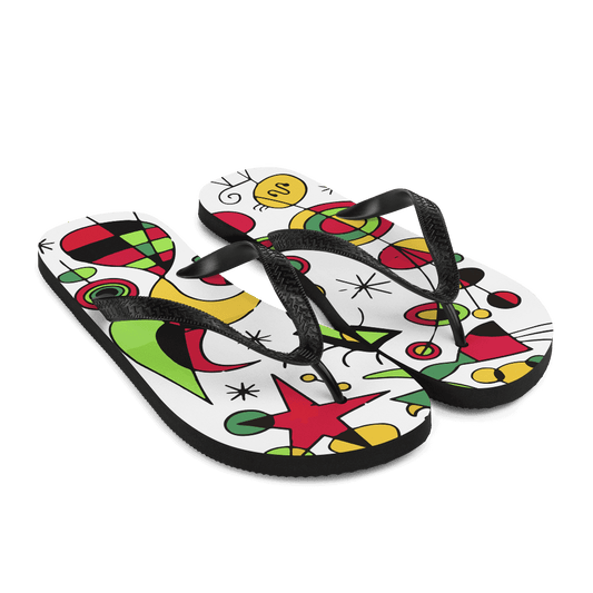 Joan Miro Peces de Colores (Colorful Fish) Artwork Flip-Flops