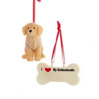 I love My Goldendoodle With Dog Bone Ornaments