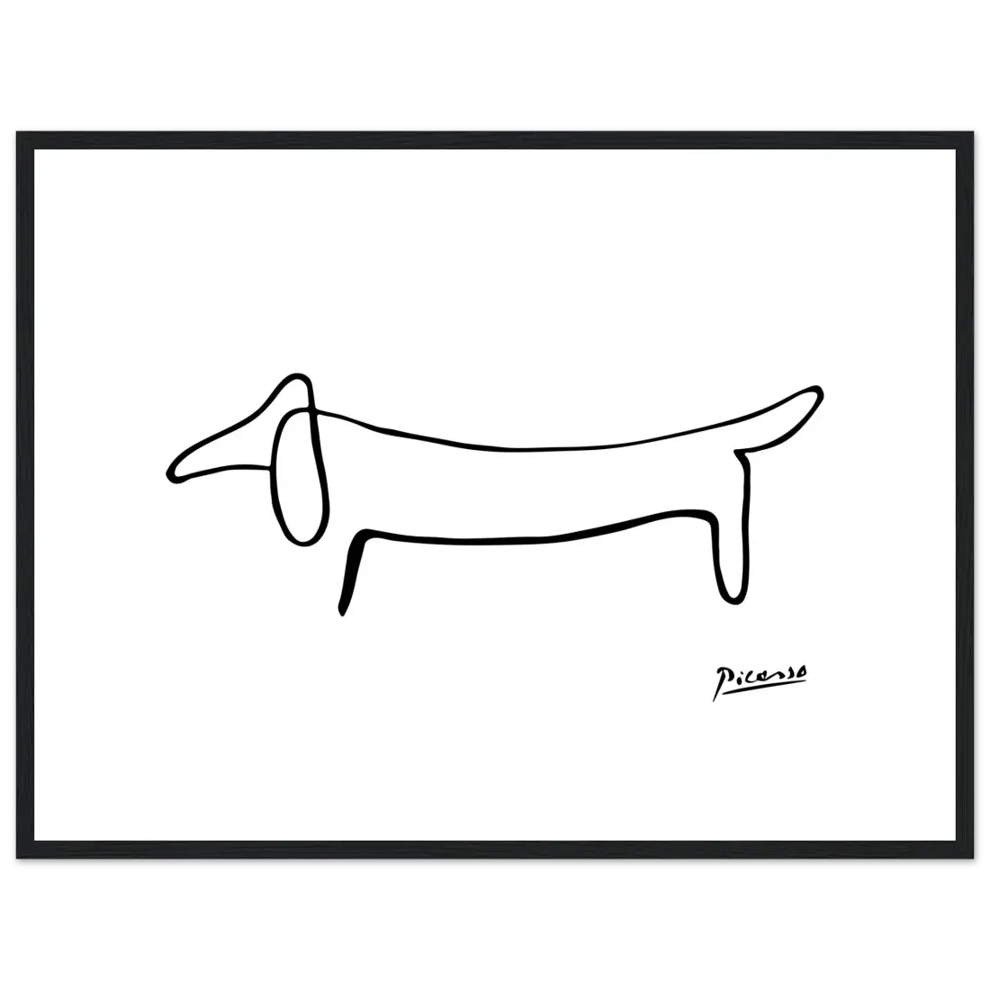 Picasso Dachshund Dog Line Art Poster