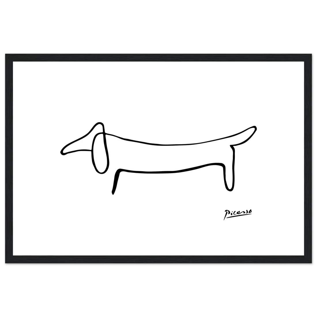 Picasso Dachshund Dog Line Art Poster