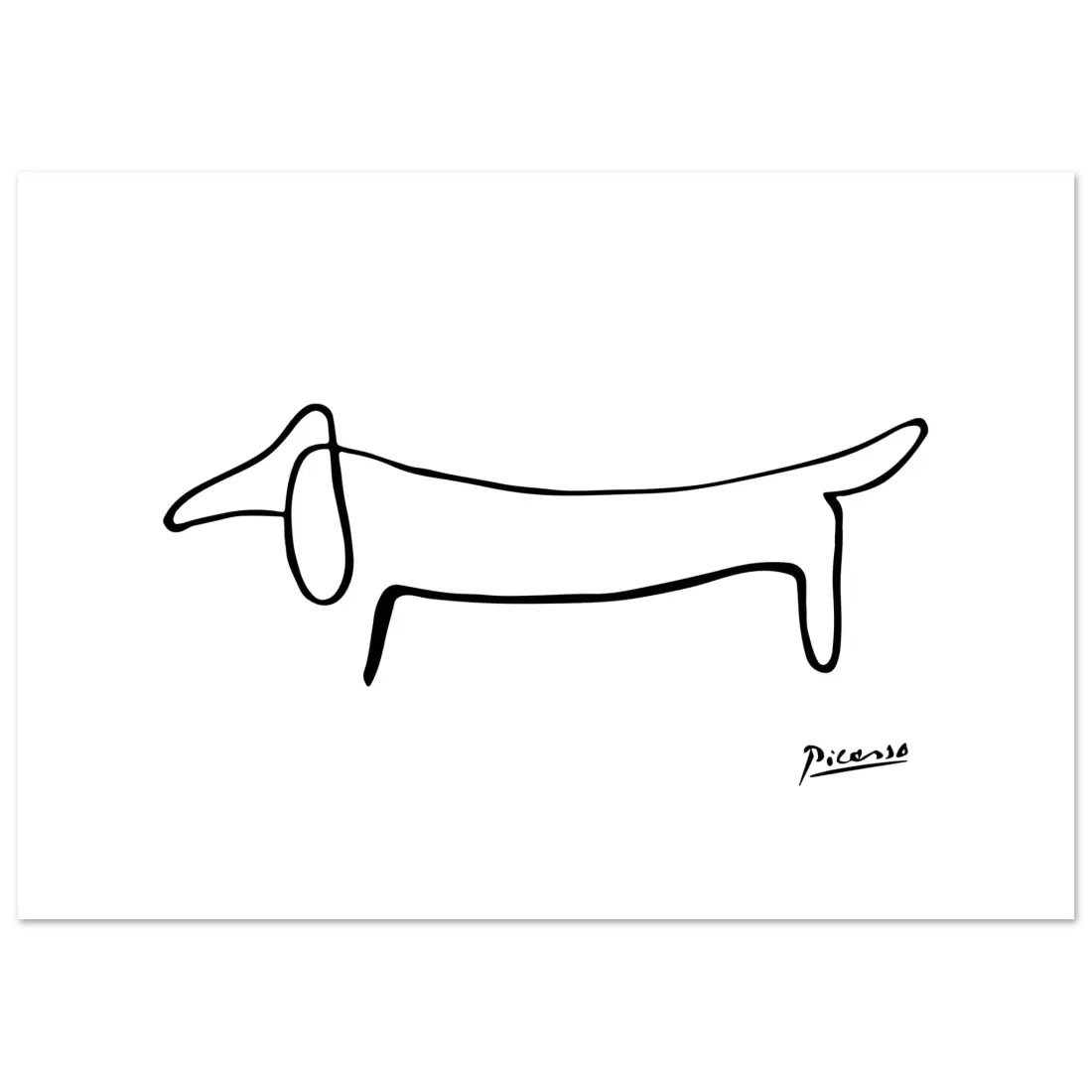 Picasso Dachshund Dog Line Art Poster