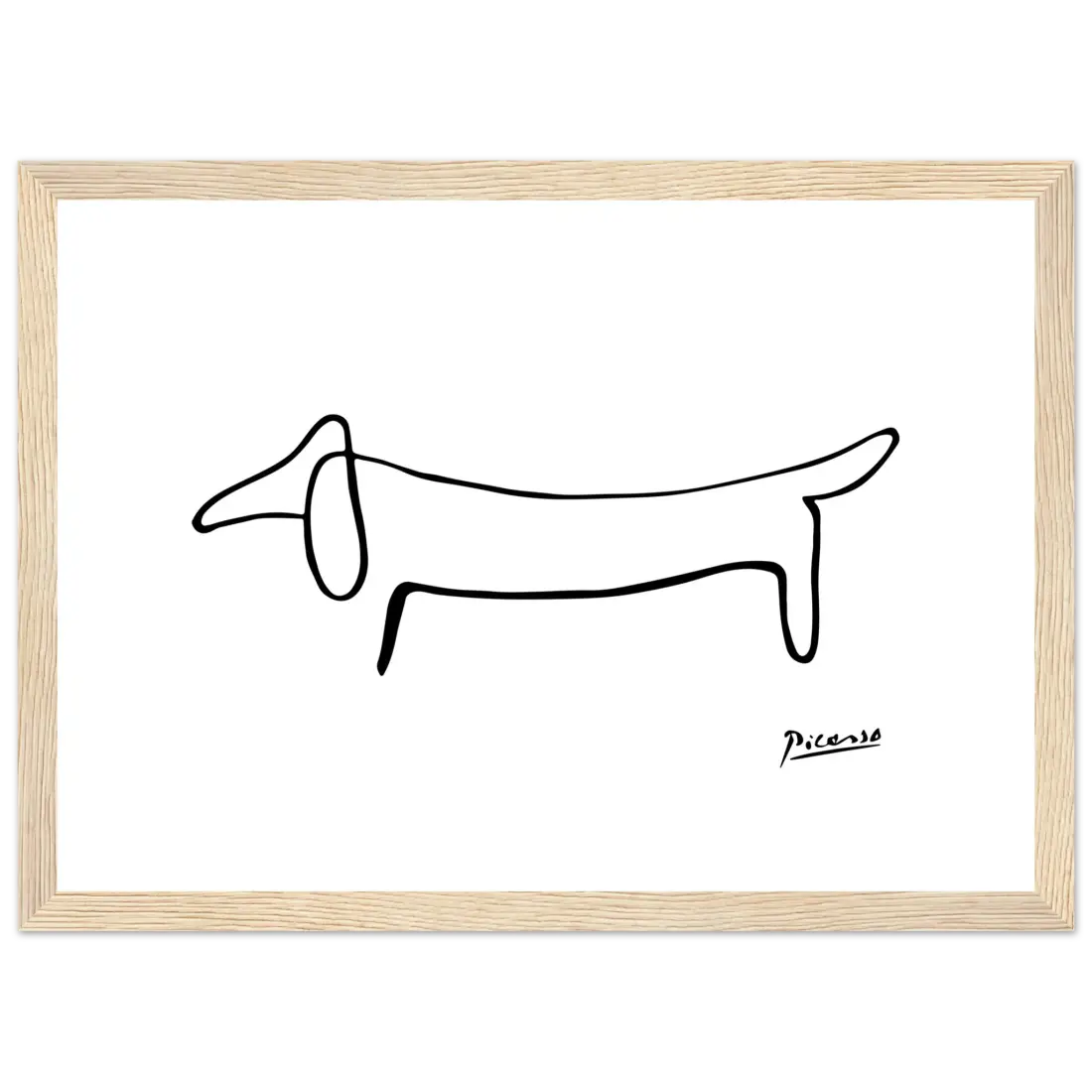 Picasso Dachshund Dog Line Art Poster