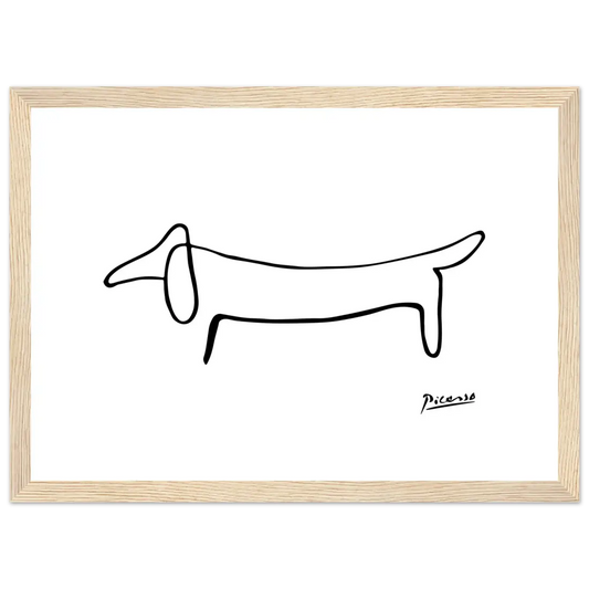 Picasso Dachshund Dog Line Art Poster