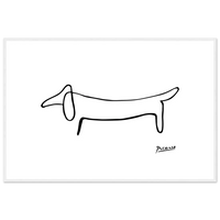 Picasso Dachshund Dog Line Art Poster