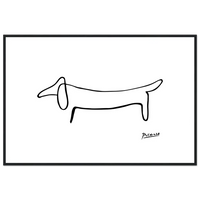 Picasso Dachshund Dog Line Art Poster