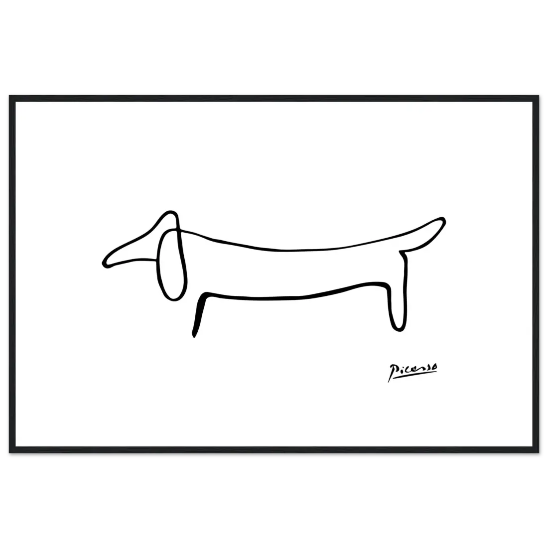 Picasso Dachshund Dog Line Art Poster