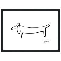 Picasso Dachshund Dog Line Art Poster