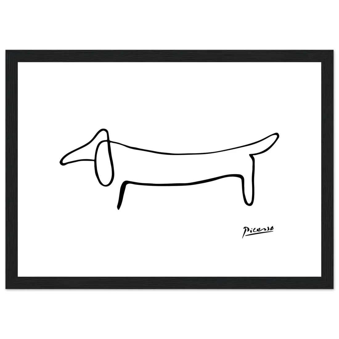Picasso Dachshund Dog Line Art Poster