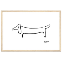 Picasso Dachshund Dog Line Art Poster