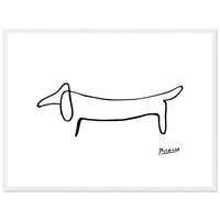 Picasso Dachshund Dog Line Art Poster