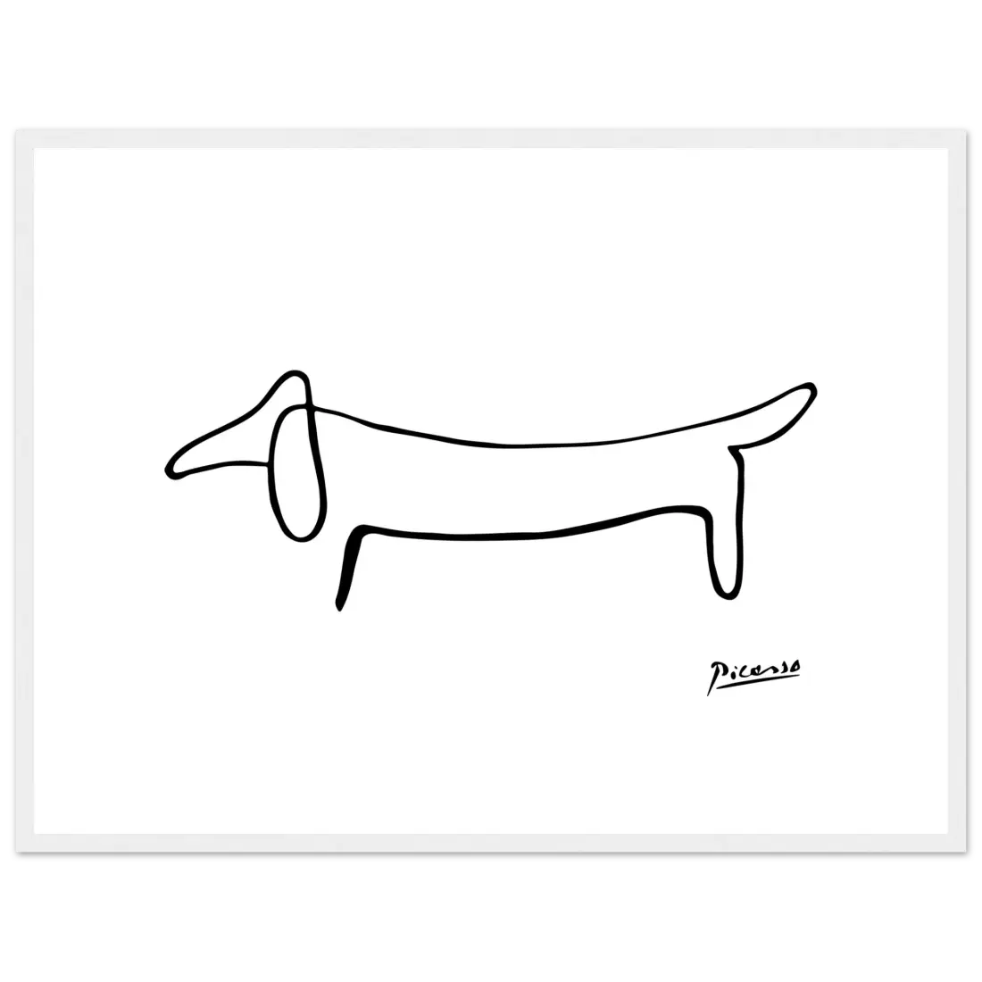 Picasso Dachshund Dog Line Art Poster