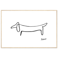 Picasso Dachshund Dog Line Art Poster