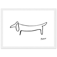 Picasso Dachshund Dog Line Art Poster