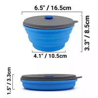 Mr. Peanut's 30oz Collapsible Silicone Camping Bowl with Lid & Foldable Fork