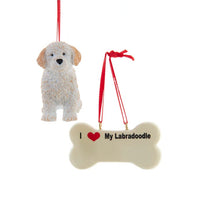 I love My Labradoodle (Light) With Dog Bone Ornaments